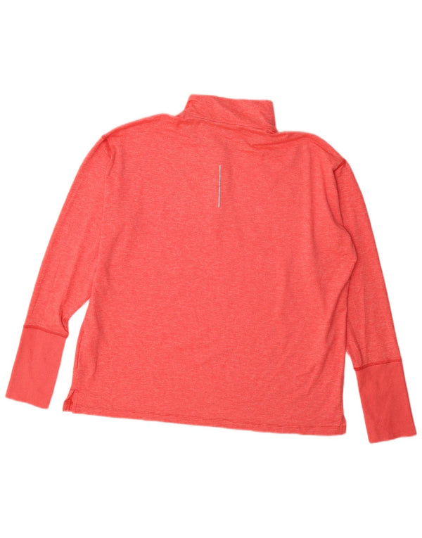 Nike Womens Dri Fit Top Manga Longa UK 18 XL Rosa Poliéster Flecked