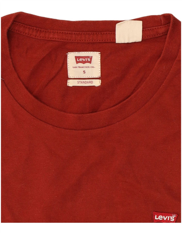 Camiseta masculina padrão LEVI'S pequena de algodão cor de vinho