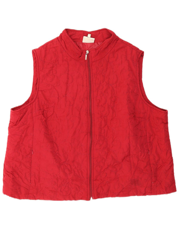 Marks & Spencer Womens Autograph Gilet UK 26 5XL poliéster floral vermelho