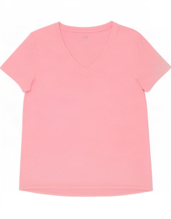 Camiseta feminina Gap UK 10 pequena rayon rosa