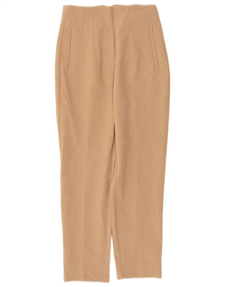 Calça Chino Cônica Feminina Zara Pequena W26 L26 Poliéster Bege