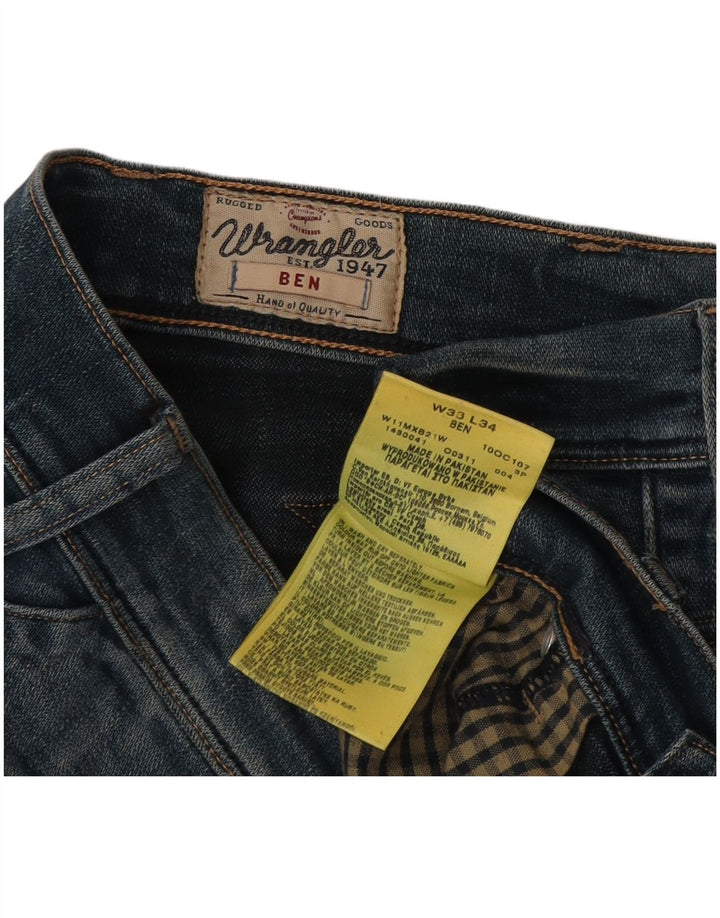 Wrangler Mens Ben Slim Jeans W38 L34 Azul Algodão