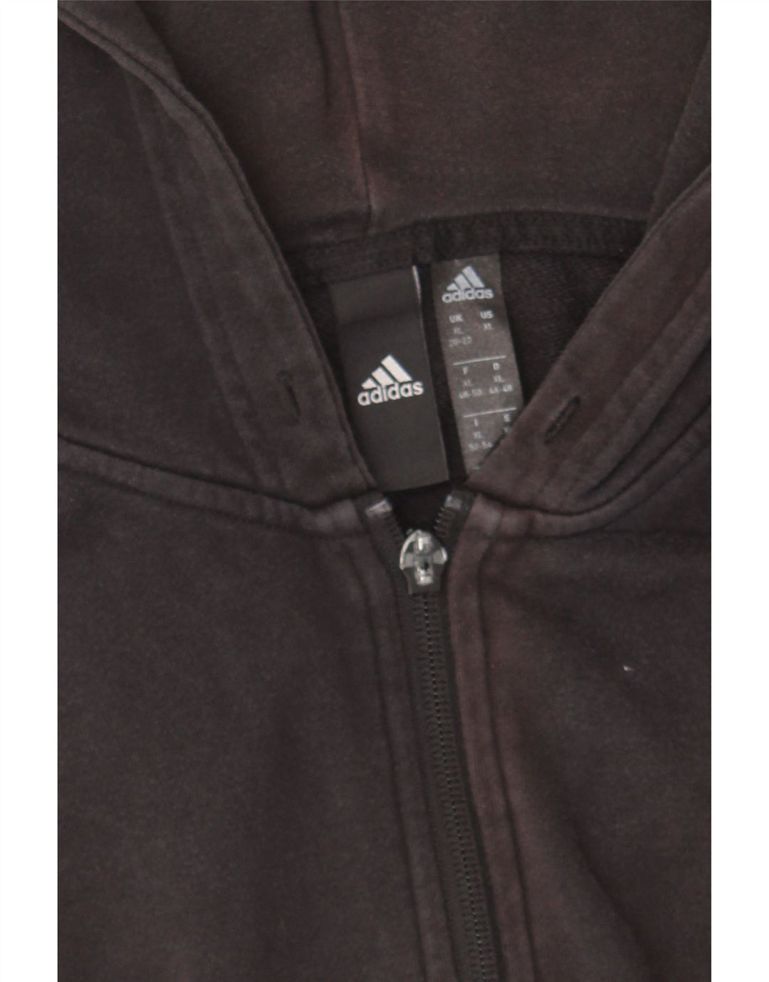 ADIDAS Womens Zip Hoodie Sweater UK 20/22 XL Black Cotton Vintage Adidas and Second-Hand Adidas from Messina Hembry 