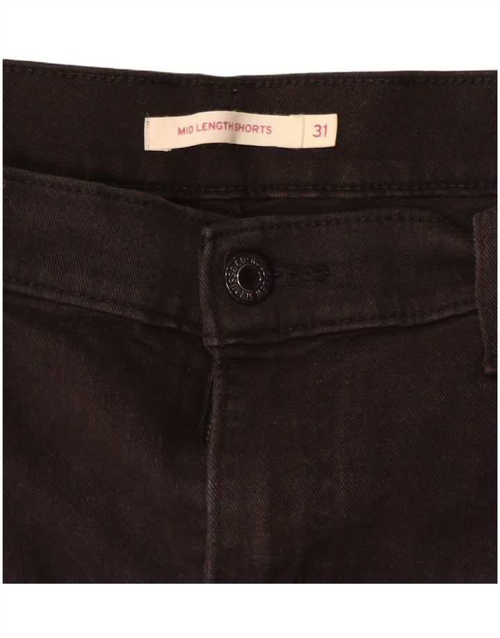 Shorts jeans feminino de cintura média LEVI'S W31 algodão preto médio