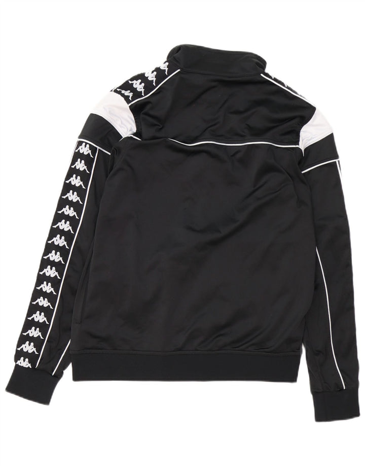 Jaqueta feminina KAPPA com agasalho gráfico UK 14 médio preto colorblock