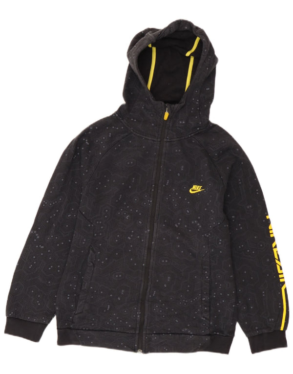 Suéter Nike Boys Graphic Zip com capuz 12-13 anos grande cinza geométrico