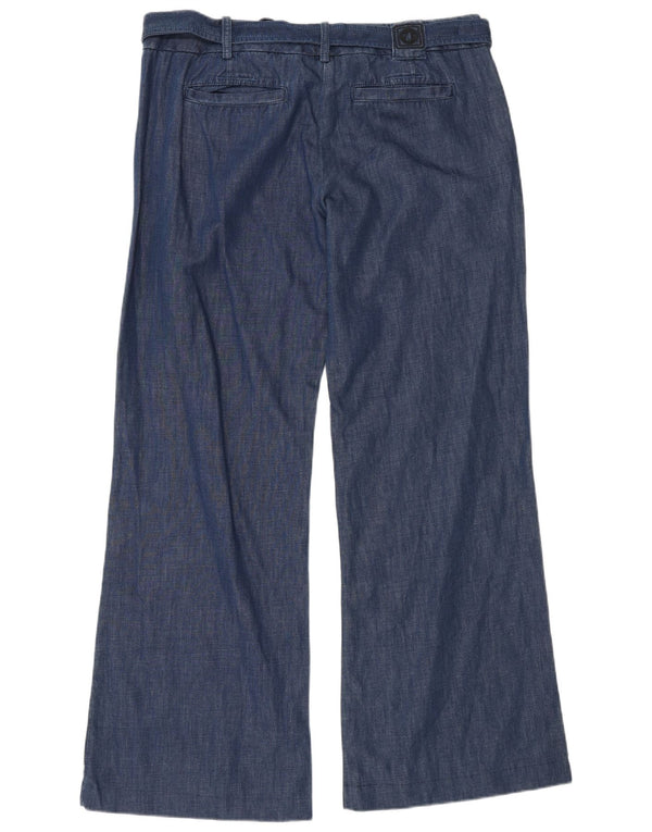 Calça chino feminina Murphy & Nye com perna larga W36 L32 algodão azul