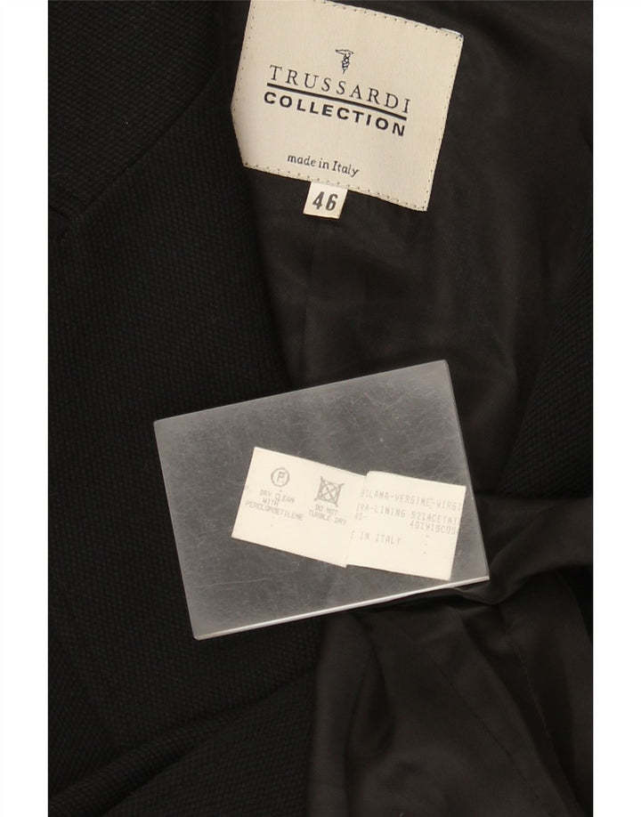 Sobretudo feminino Trussardi IT 46 grande lã preta