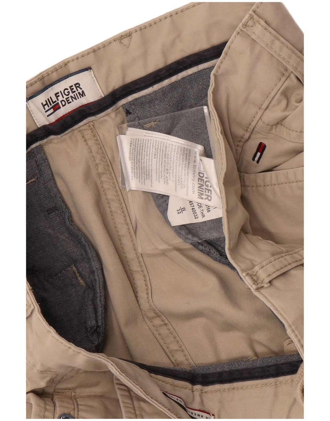 Shorts cargo masculino Tommy Hilfiger W32 algodão bege médio