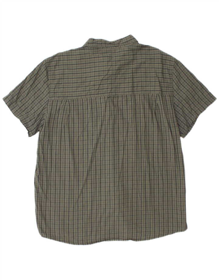 Camisa masculina de manga curta Mountain Warehouse 2XL verde xadrez
