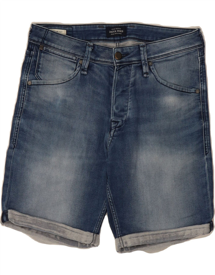 JACK & JONES Mens Regular Fit Denim Shorts Medium W32 Blue Vintage Jack & Jones and Second-Hand Jack & Jones from Messina Hembry 