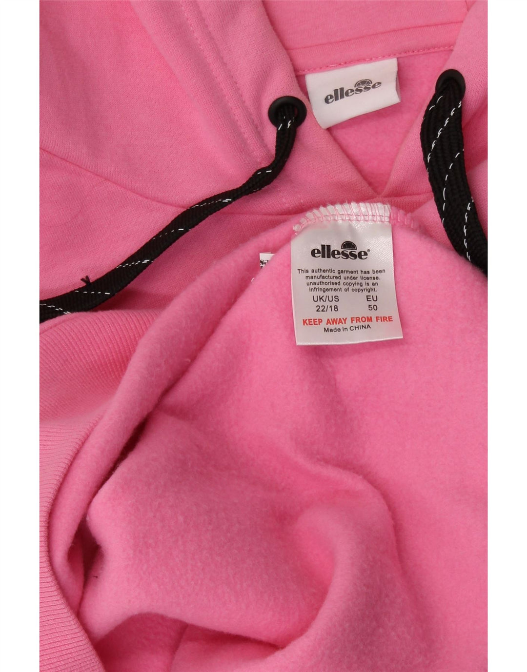 ELLESSE Suéter feminino com capuz grande e gráfico UK 22 3XL algodão rosa