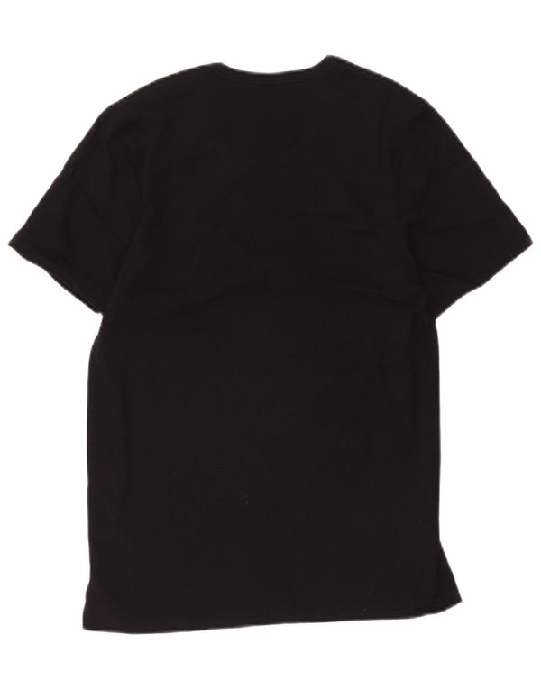 Hugo Boss Mens T-Shirt Top Pequeno Algodão Preto