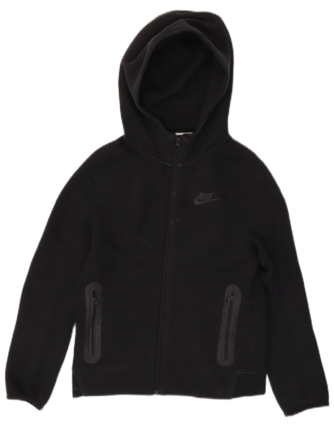 Suéter Nike Boys Zip com capuz 10-11 anos médio preto algodão