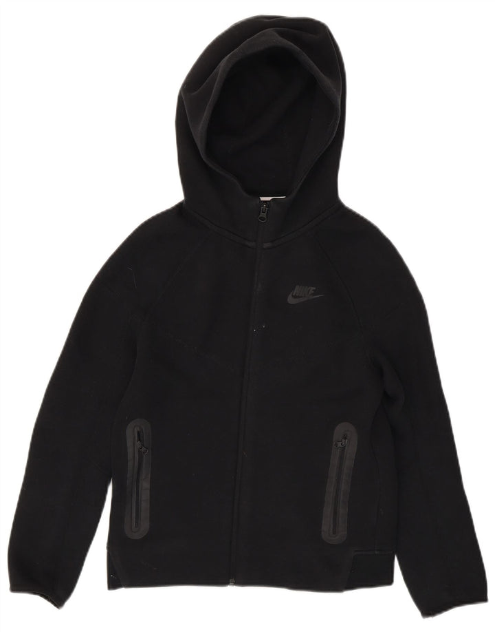 Suéter Nike Boys Zip com capuz 10-11 anos médio preto algodão