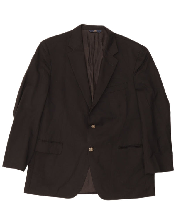 Jaqueta blazer masculina de 2 botões Brooks Brothers Reino Unido 44 2XL de lã preta clássica