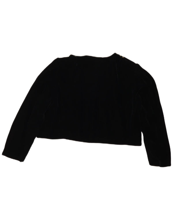 Rose Dirdnl Jaqueta Bolero Feminina de Veludo Aberto UE 46 XL Preto Floral Viscose