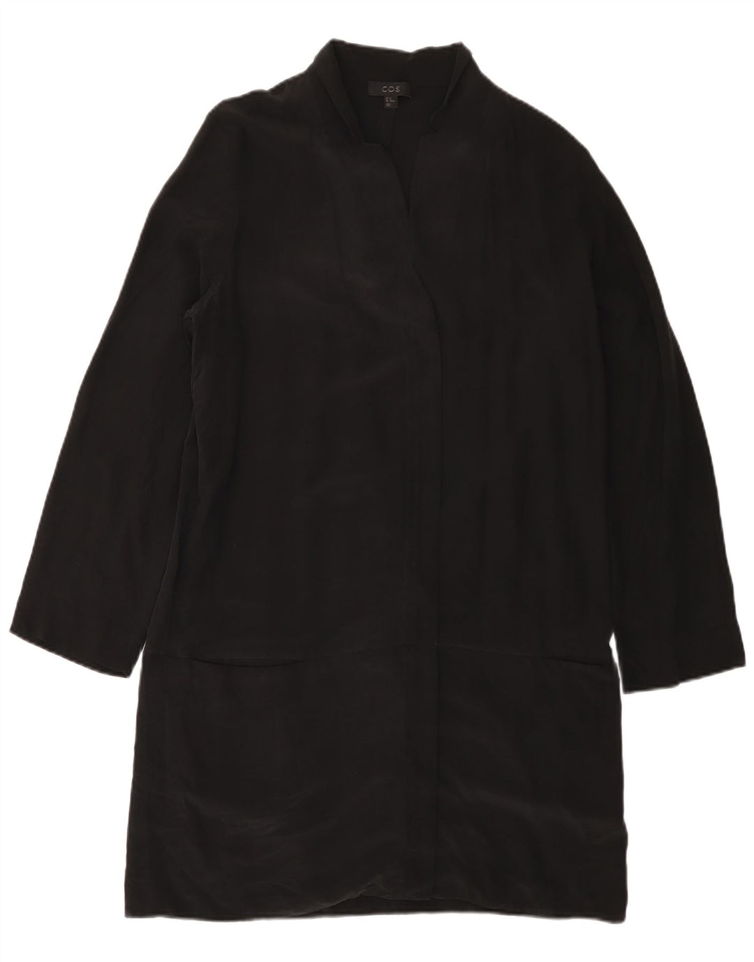 Cos vestido feminino manga comprida mudança UE 42 grande seda preta