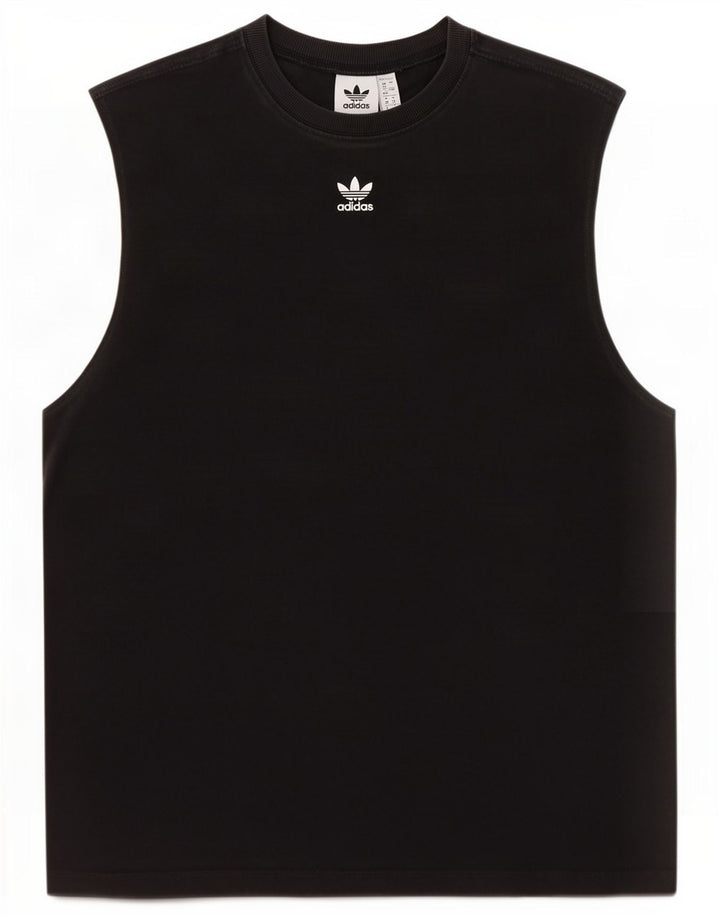 Adidas Womens Vest Top UK 12 Médio Algodão Preto