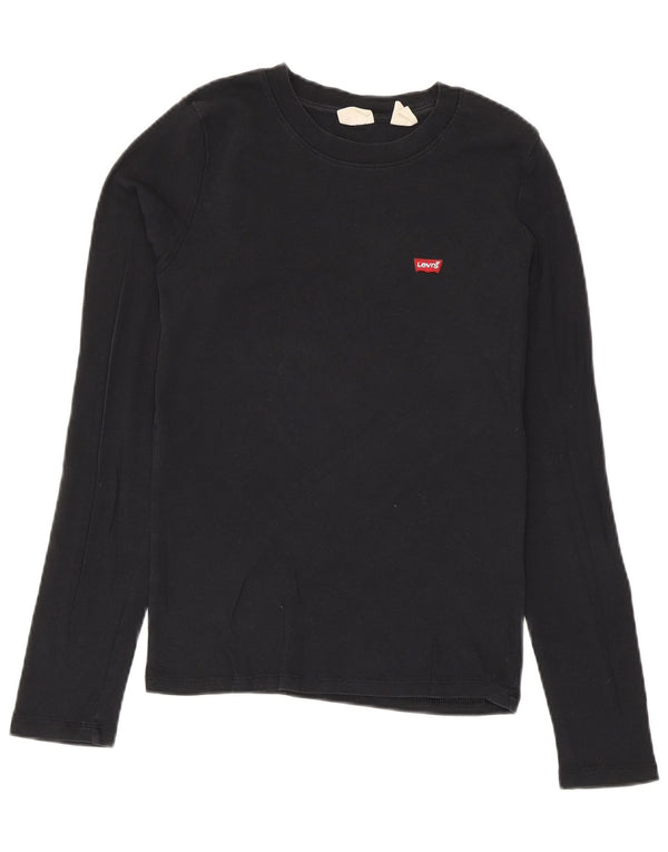 Top feminino Levi's manga comprida UK 12 médio preto