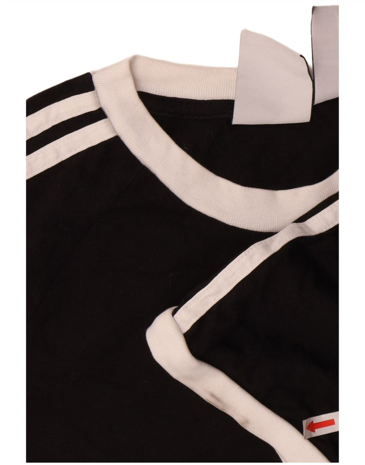 Adidas Mens Camiseta Top Grande Algodão Preto