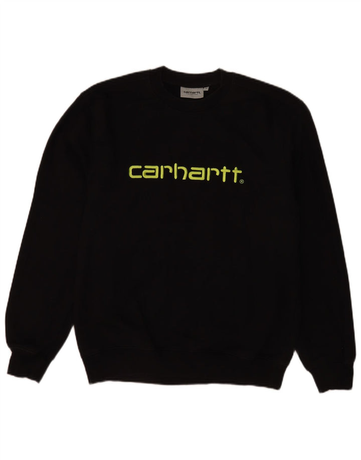 Carhartt moletom masculino gráfico jumper pequeno algodão preto