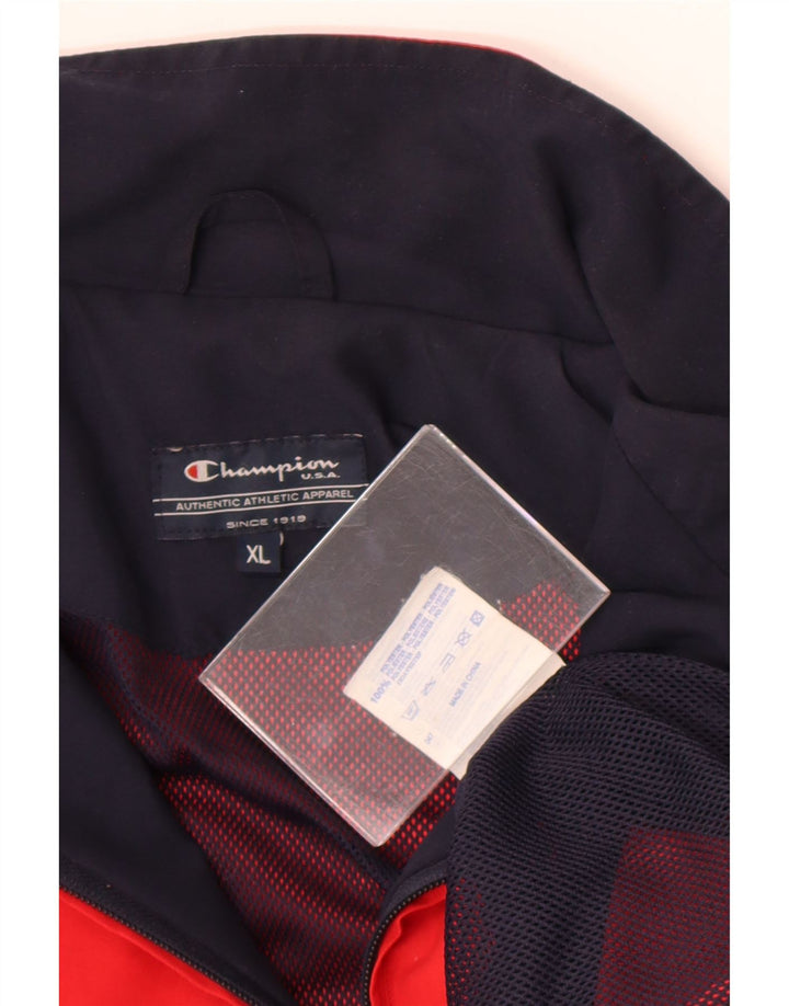 Champion Mens Treino Top Jacket XL Vermelho Colorblock Poliéster