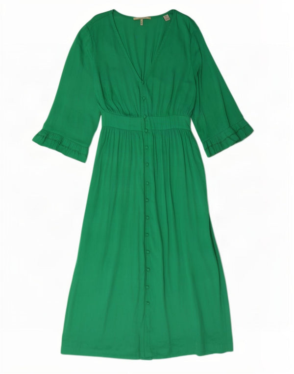 Scotch & Soda Womens 3/4 Sleeve Maxi Dress UK 14 Medium Green Polyester