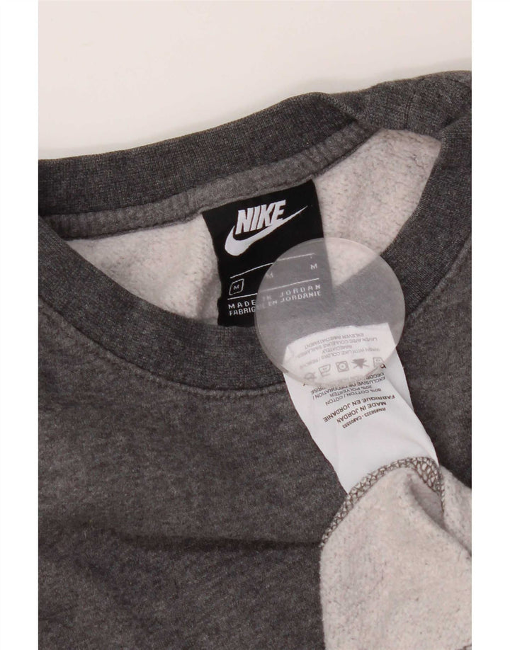 Nike feminino oversized moletom jumper UK 14 médio cinza algodão