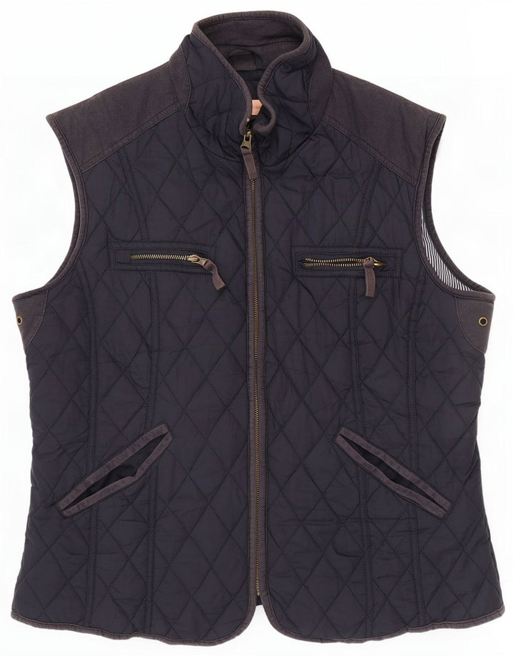 Colete acolchoado feminino John Lewis Reino Unido 16 grande poliéster azul marinho