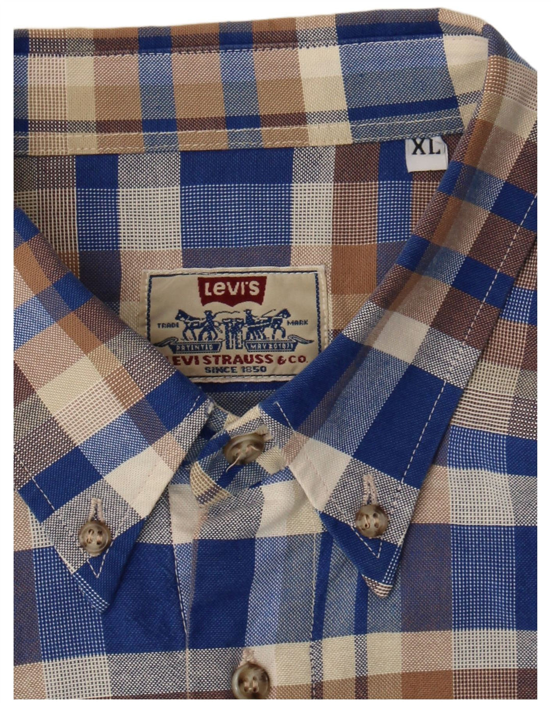 Camisa masculina Levi's XL xadrez azul