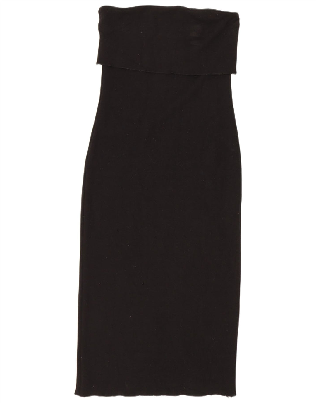 Zara Vestido feminino sem alças UK 12 Viscose preto médio