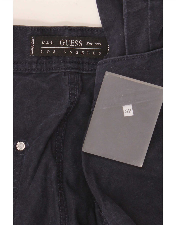 Calça cargo reta masculina Guess W32 L32 azul marinho