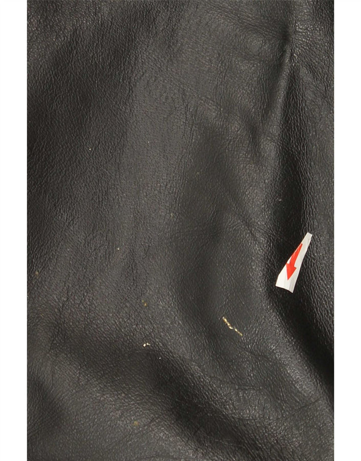 Calças de couro masculinas vintage W36 L31 couro preto