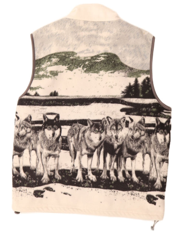 Atlas For Men Mens Graphic Fleece Gilet UK 44 2XL Off White Poliéster
