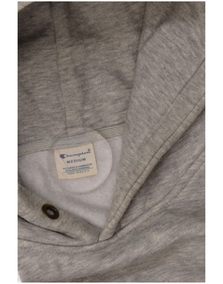 CHAMPION Suéter com capuz gráfico feminino UK 14 cinza médio