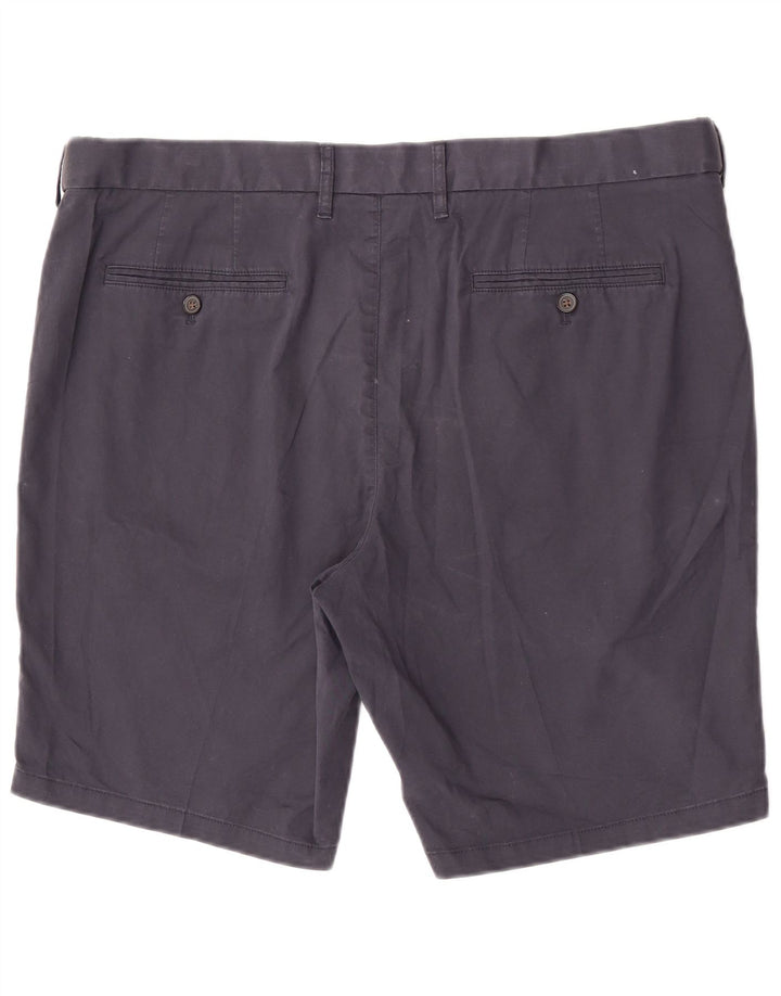 Shorts chino masculino Marks & Spencer W42 2XL algodão azul marinho