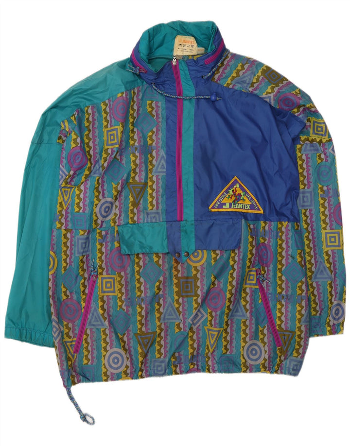 Jaqueta de chuva masculina com capuz J Jeantex IT 50/52 grande geométrica multicolorida