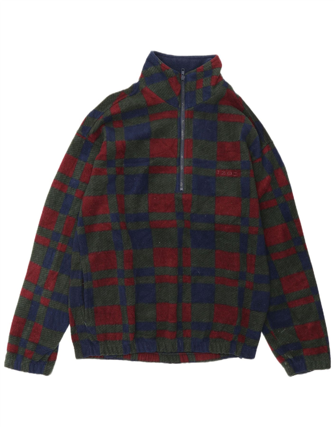 IZOD Mens Zip Neck Fleece Jumper Pequeno Poliéster Verificado Multicolorido