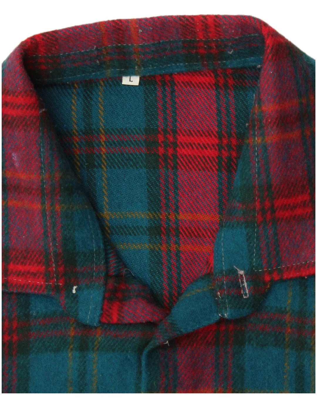 Camisa masculina vintage de flanela xadrez grande xadrez verde