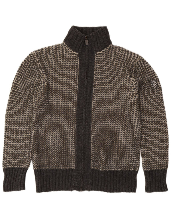 Marina Militare Suéter Cardigan Masculino XL Lã Geométrica Cinza