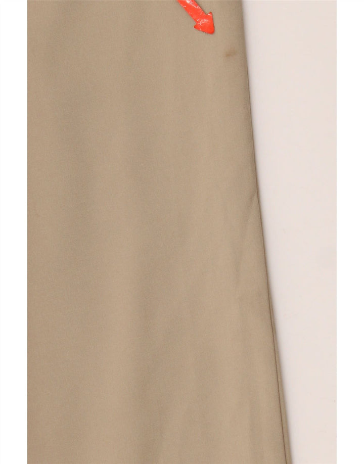 Calça chino reta feminina Izod W32 L30 poliéster bege