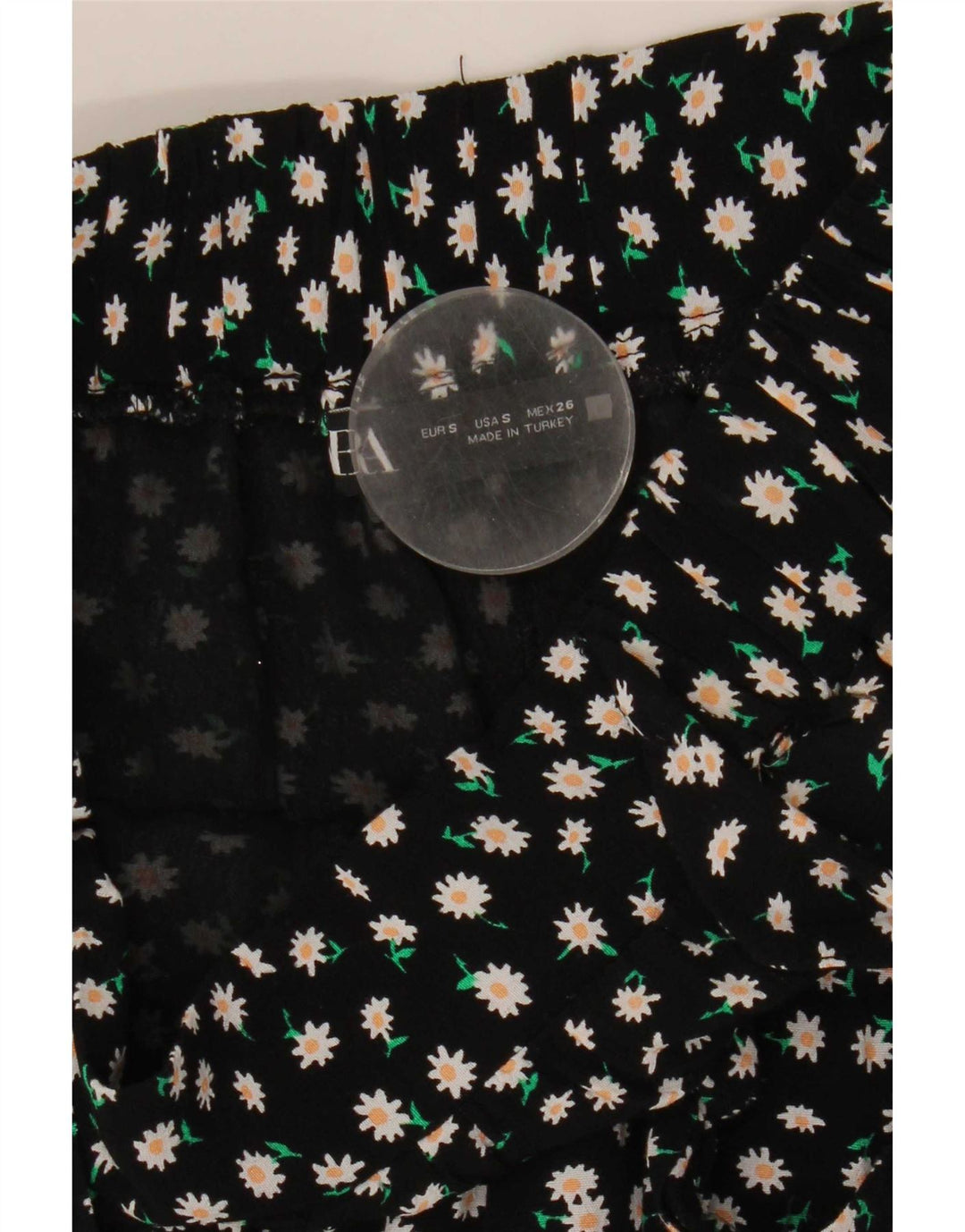 Zara Womens Skort UK 10 Pequeno Floral Preto