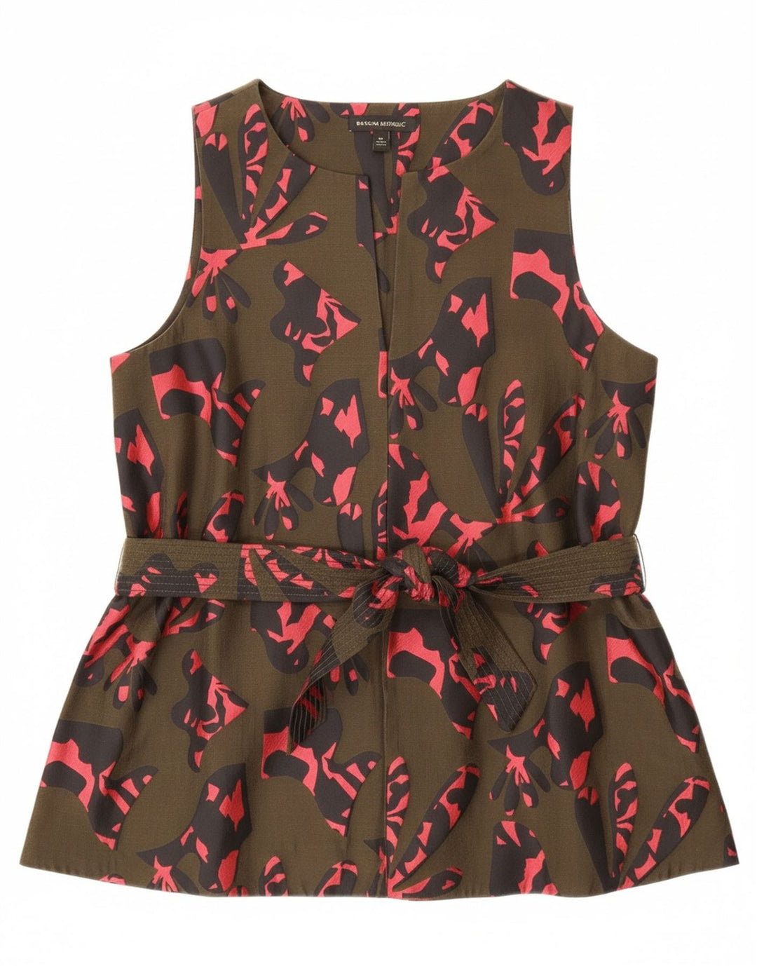 Blusa feminina com estampa abstrata BANANA REPUBLIC Reino Unido 14 médio cáqui