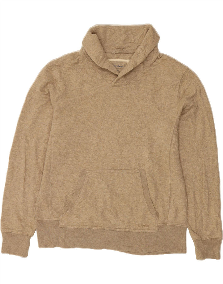 L.L.BEAN Mens Shawl Neck Sweatshirt Jumper Medium Beige Cotton Vintage L.L.Bean and Second-Hand L.L.Bean from Messina Hembry 