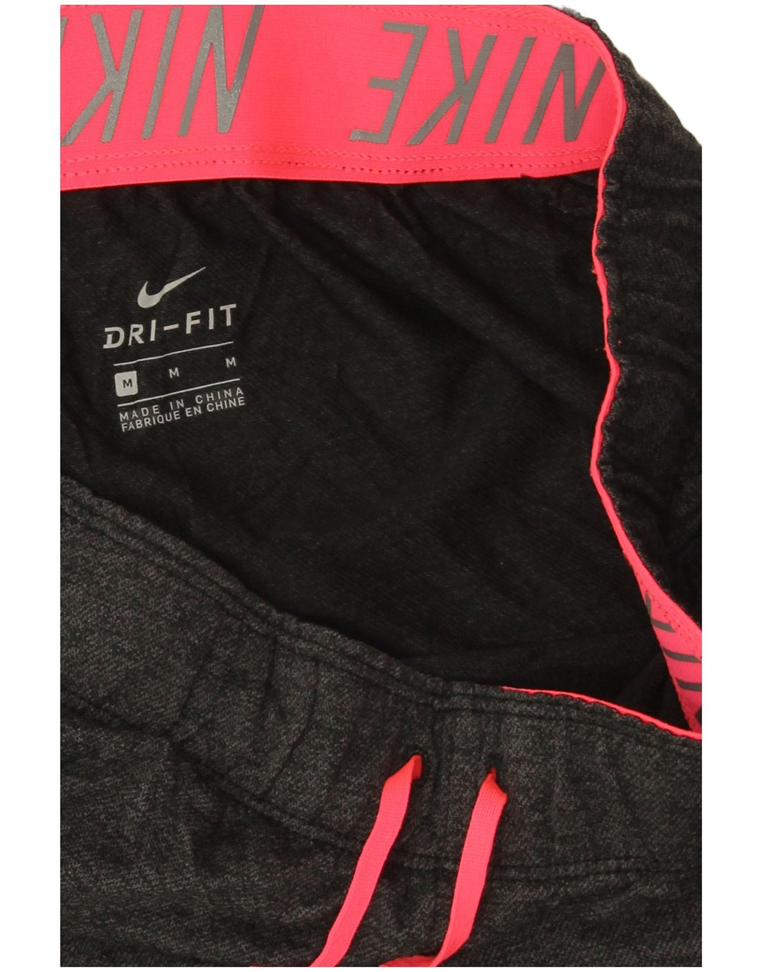 Shorts esportivos femininos Nike Dri Fit UK 14 poliéster cinza médio