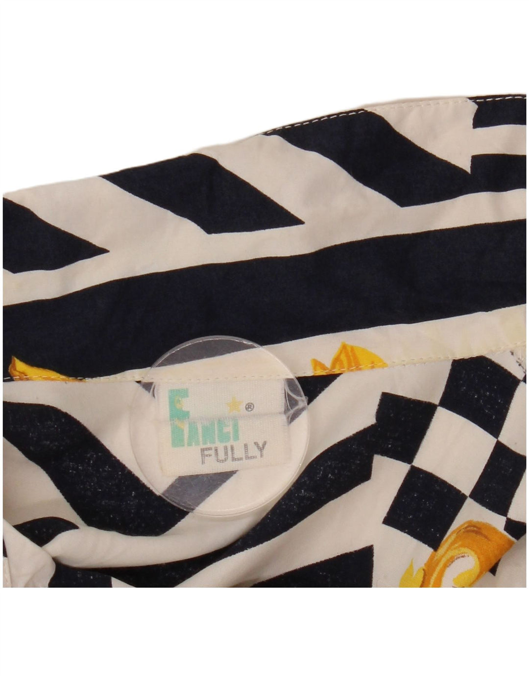 Blusa feminina extravagante com padrão abstrato e camisa UK 20 2XL multicolorida