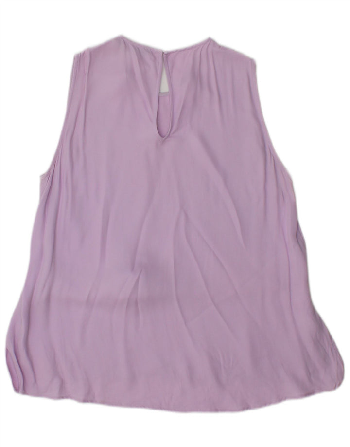 Blusa feminina sem mangas Zara Top UK 10 pequeno roxo