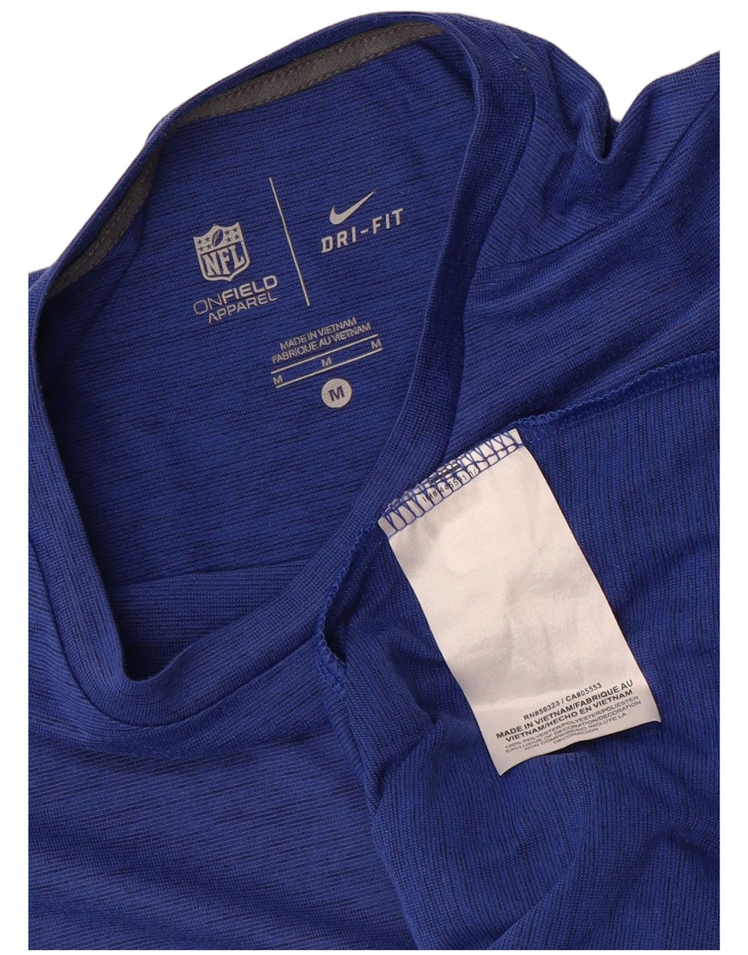 Camiseta gráfica masculina NIKE Top médio azul poliéster