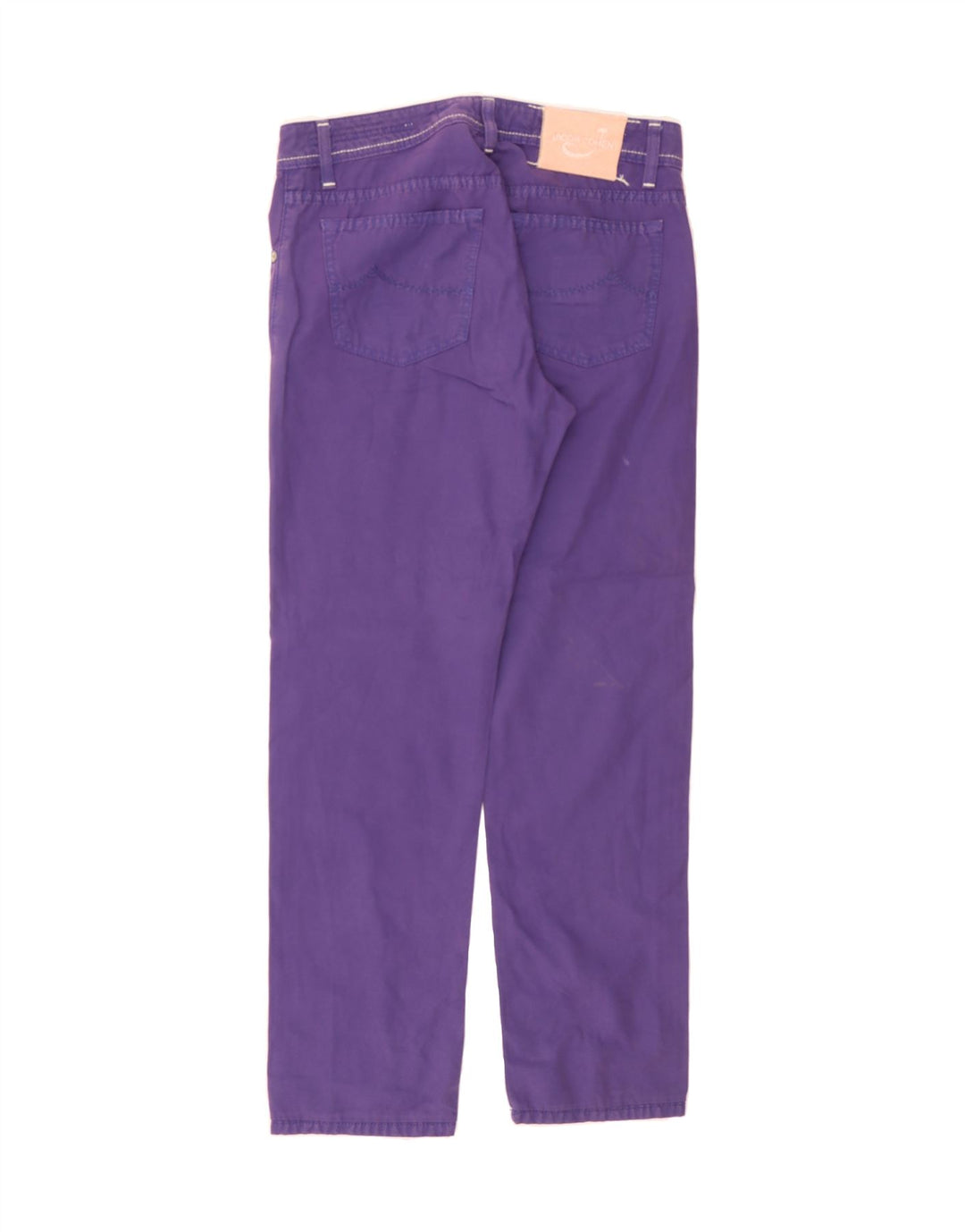 JACOB COHEN Womens Straight Casual Trousers W33 L29 Purple Cotton Vintage Jacob Cohen and Second-Hand Jacob Cohen from Messina Hembry 